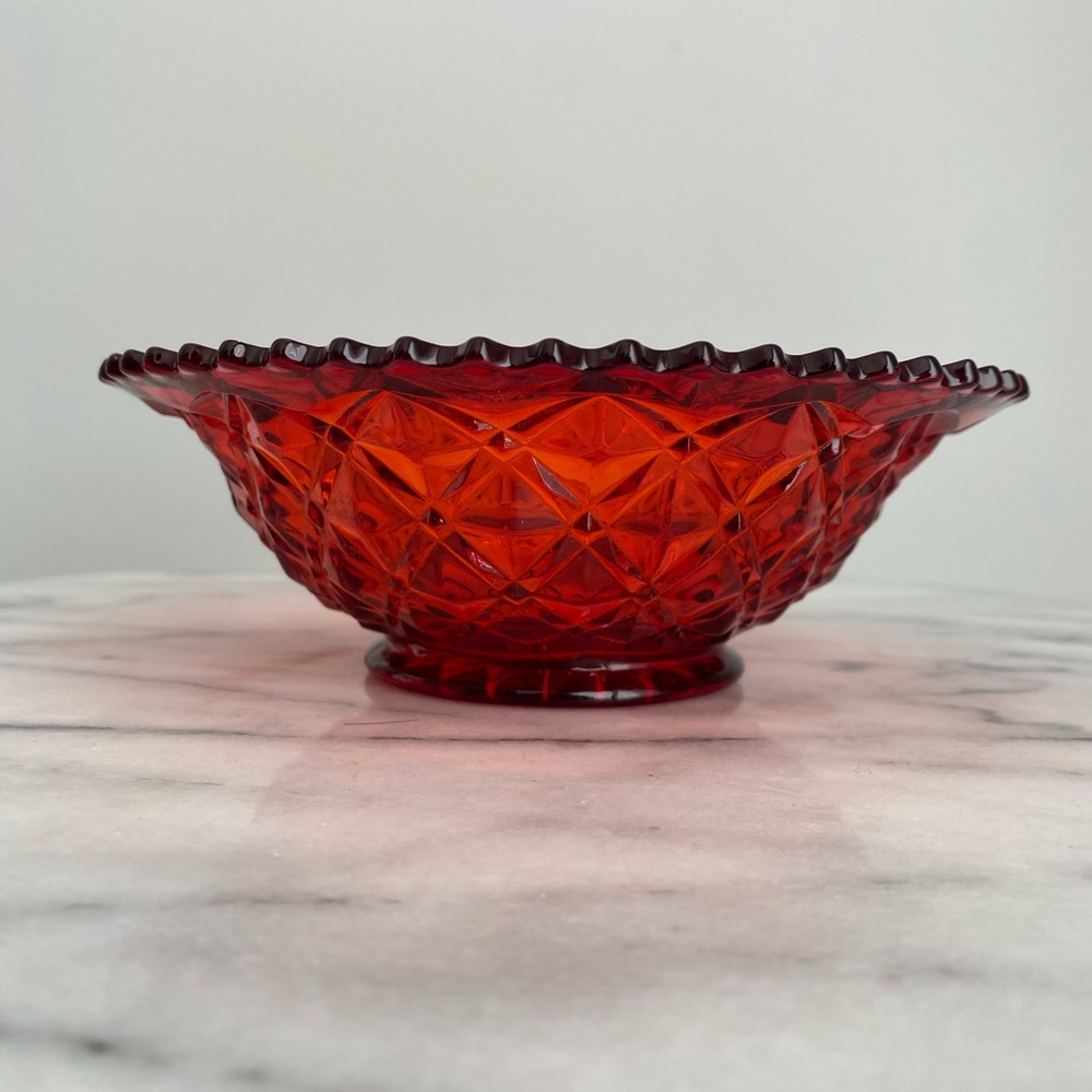 Vintage Amberina Red Bowl